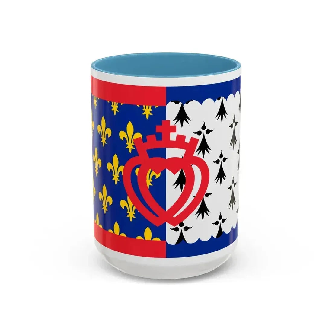 Flag of Pays de la Loire France - Accent Coffee Mug 15oz Light Blue - Go Mug Yourself