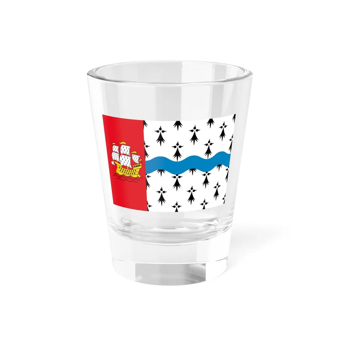 Flag of Pays Nantais Bro Naoned - blue (Belgium) Shot Glass 1.5oz 1.5oz - Go Mug Yourself