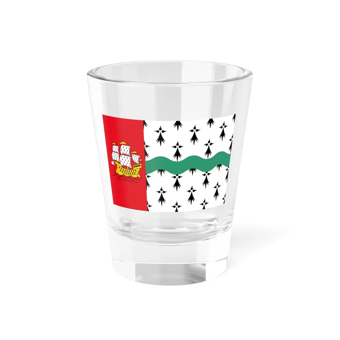 Flag of Pays Nantais Bro Naoned - green (Belgium) Shot Glass 1.5oz 1.5oz - Go Mug Yourself