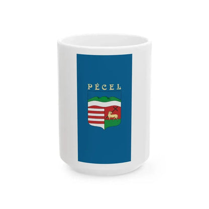 Flag of Pecel vertical (Hungary) White Coffee Mug 15oz - Go Mug Yourself