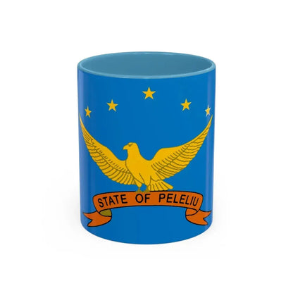 Flag of Peleliu Palau - Accent Coffee Mug 11oz Light Blue - Go Mug Yourself
