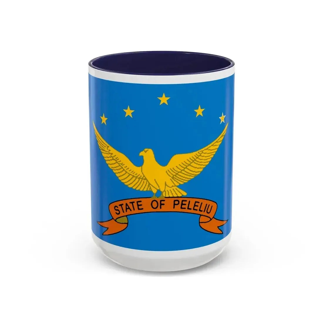 Flag of Peleliu Palau - Accent Coffee Mug 15oz Navy - Go Mug Yourself