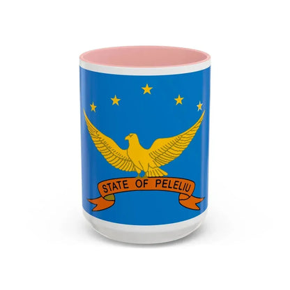 Flag of Peleliu Palau - Accent Coffee Mug 15oz Pink - Go Mug Yourself