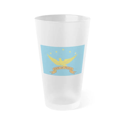 Flag of Peleliu Palau - Frosted Pint Glass 16oz 16oz Frosted - Go Mug Yourself