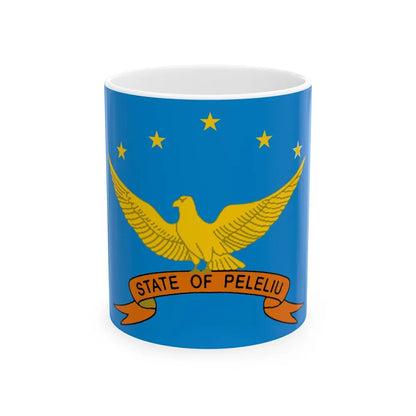 Flag of Peleliu Palau - White Coffee Mug-11oz-Go Mug Yourself