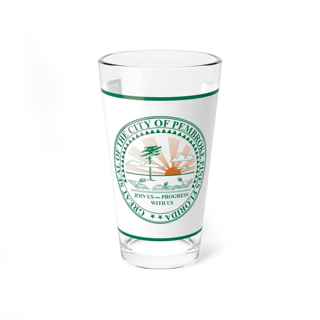 Flag of Pembroke Pines Florida (United States) Pint Glass 16oz 16oz - Go Mug Yourself