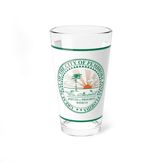 Flag of Pembroke Pines Florida (United States) Pint Glass 16oz 16oz - Go Mug Yourself