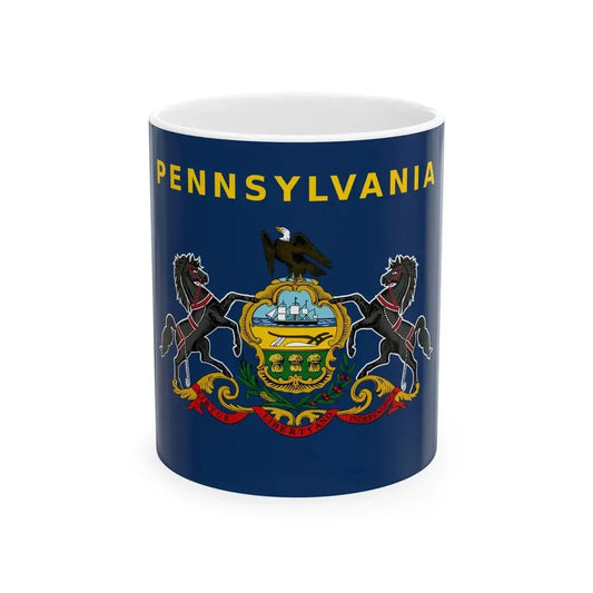 Flag of Pennsylvania with name added above 2004 Proposal (United States) White Coffee Mug 11oz - Go Mug Yourself