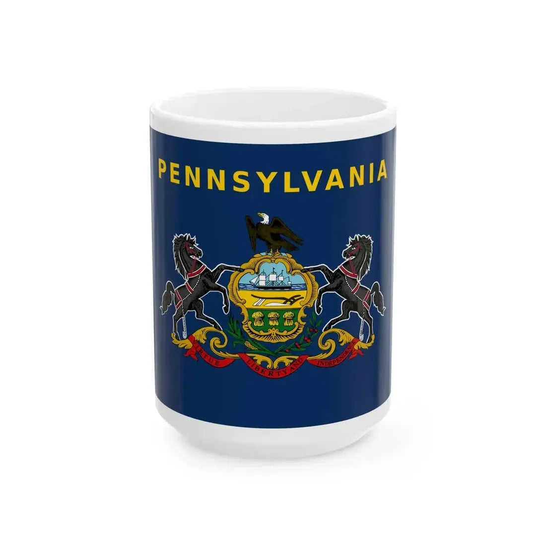 Flag of Pennsylvania with name added above 2004 Proposal (United States) White Coffee Mug 15oz - Go Mug Yourself