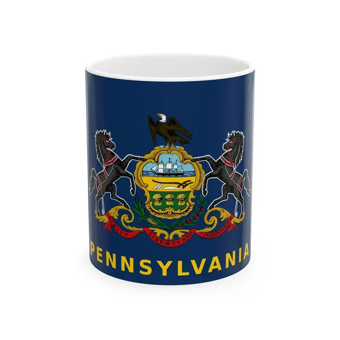 Flag of Pennsylvania with name added below 2004 Proposal (United States) White Coffee Mug 11oz - Go Mug Yourself
