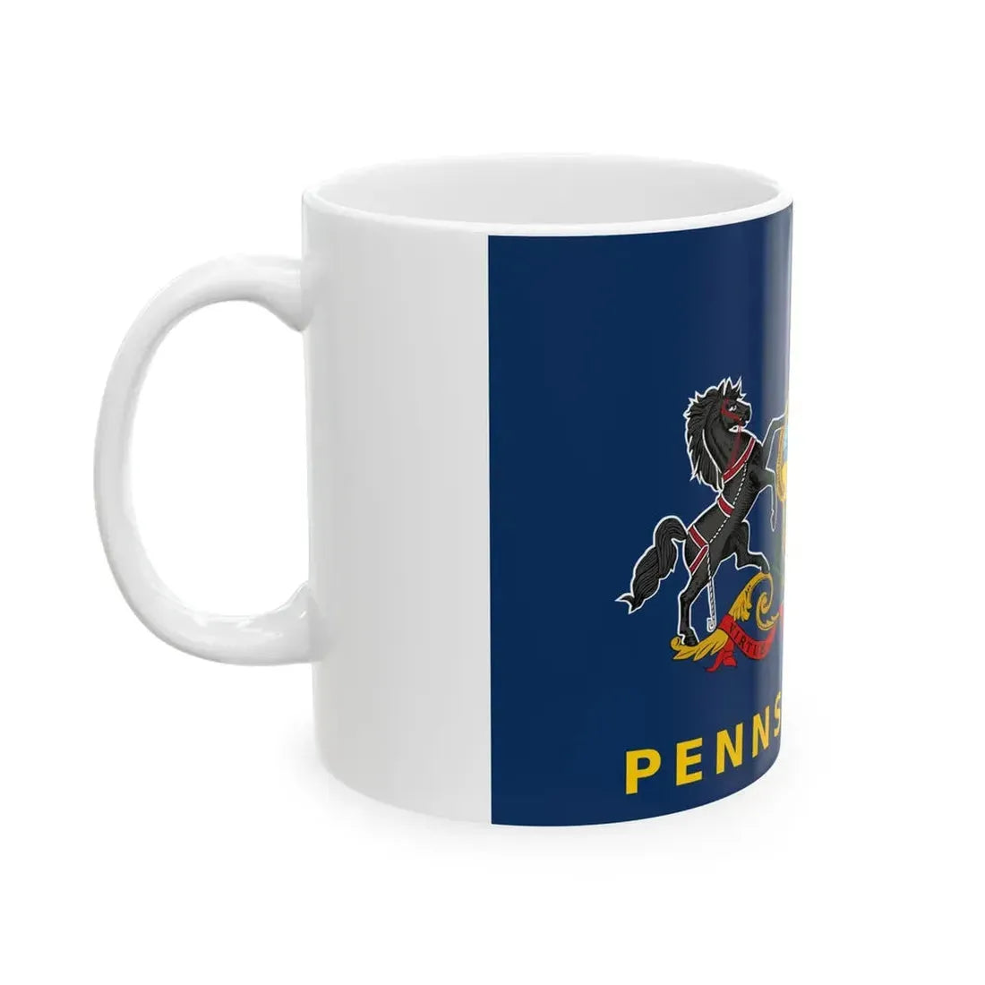 Flag of Pennsylvania with name added below 2004 Proposal (United States) White Coffee Mug - Go Mug Yourself