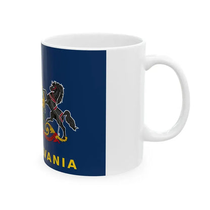 Flag of Pennsylvania with name added below 2004 Proposal (United States) White Coffee Mug - Go Mug Yourself