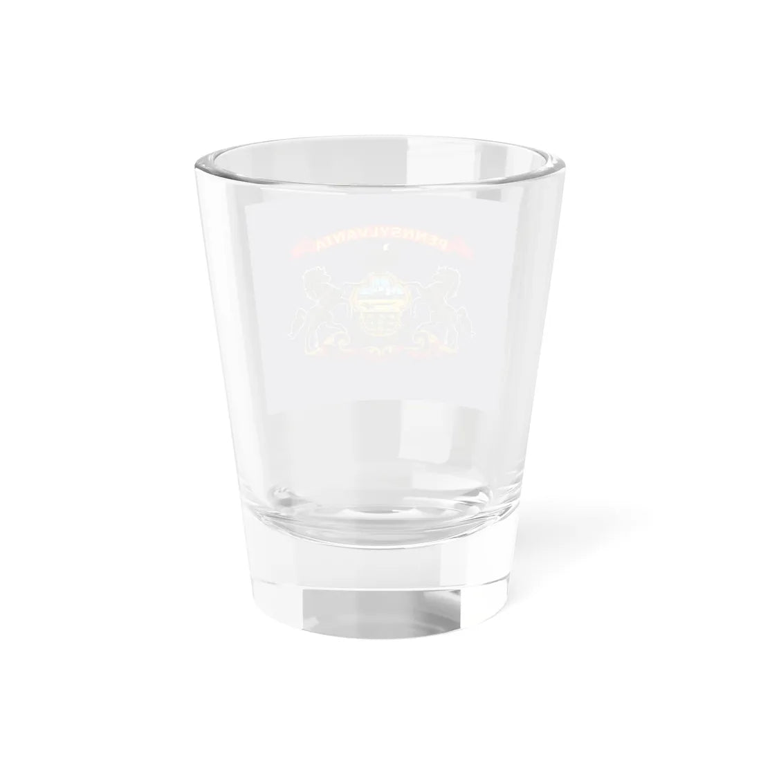 Flag of Pennsylvania with Yellow Lettering on Red Festoon 2009 Proposal (United States) Shot Glass 1.5oz - Go Mug Yourself