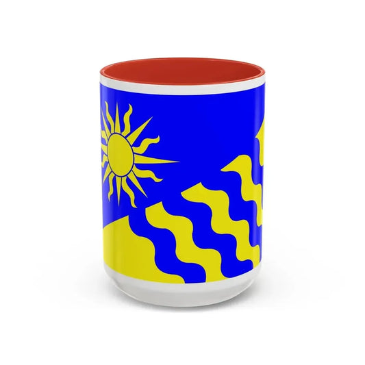 Flag of Penticton BC Canada - Accent Coffee Mug 15oz Red - Go Mug Yourself
