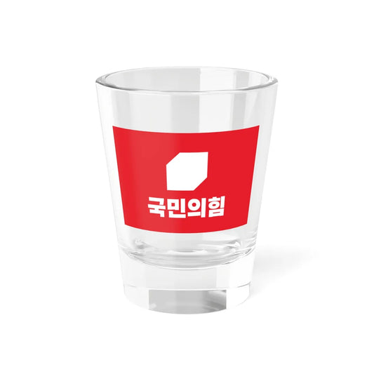 Flag of People Power Party of Korea variant 2 (Korea) Shot Glass 1.5oz 1.5oz - Go Mug Yourself