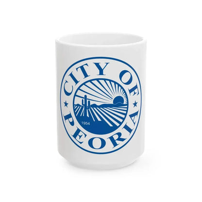 Flag of Peoria Arizona 1954-2017 (United States) White Coffee Mug 15oz - Go Mug Yourself