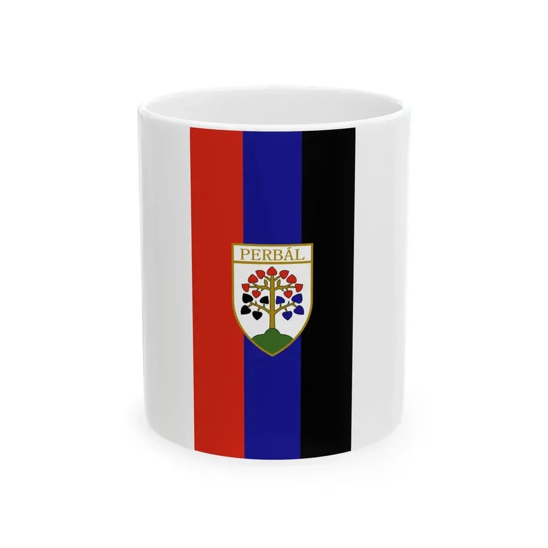 Flag of Perbal vertical (Hungary) White Coffee Mug 11oz - Go Mug Yourself