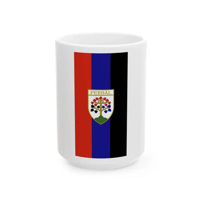 Flag of Perbal vertical (Hungary) White Coffee Mug 15oz - Go Mug Yourself