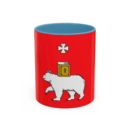 Flag of Perm Russia - Accent Coffee Mug 11oz Light Blue - Go Mug Yourself