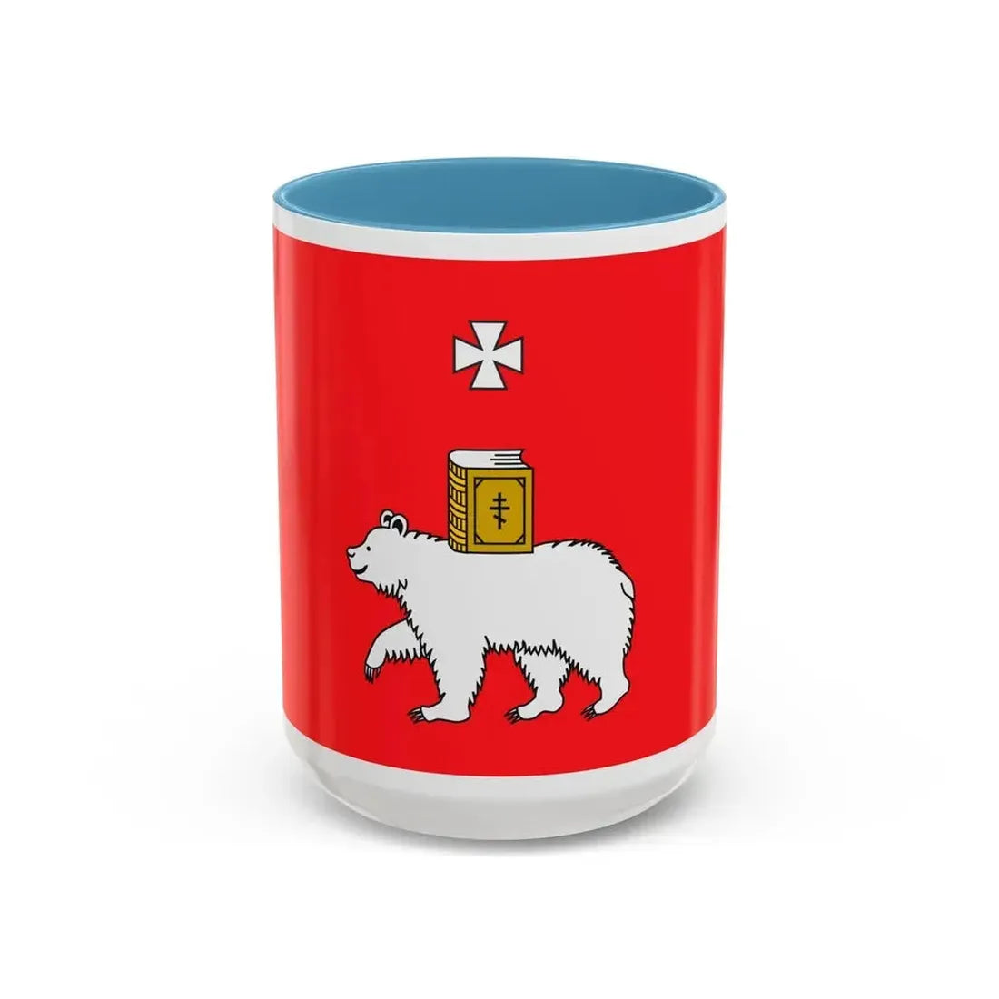 Flag of Perm Russia - Accent Coffee Mug 15oz Light Blue - Go Mug Yourself