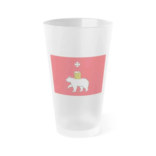 Flag of Perm Russia - Frosted Pint Glass 16oz 16oz Frosted - Go Mug Yourself