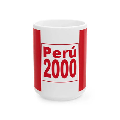 Flag of Peru 2000 (Peru) White Coffee Mug 15oz - Go Mug Yourself