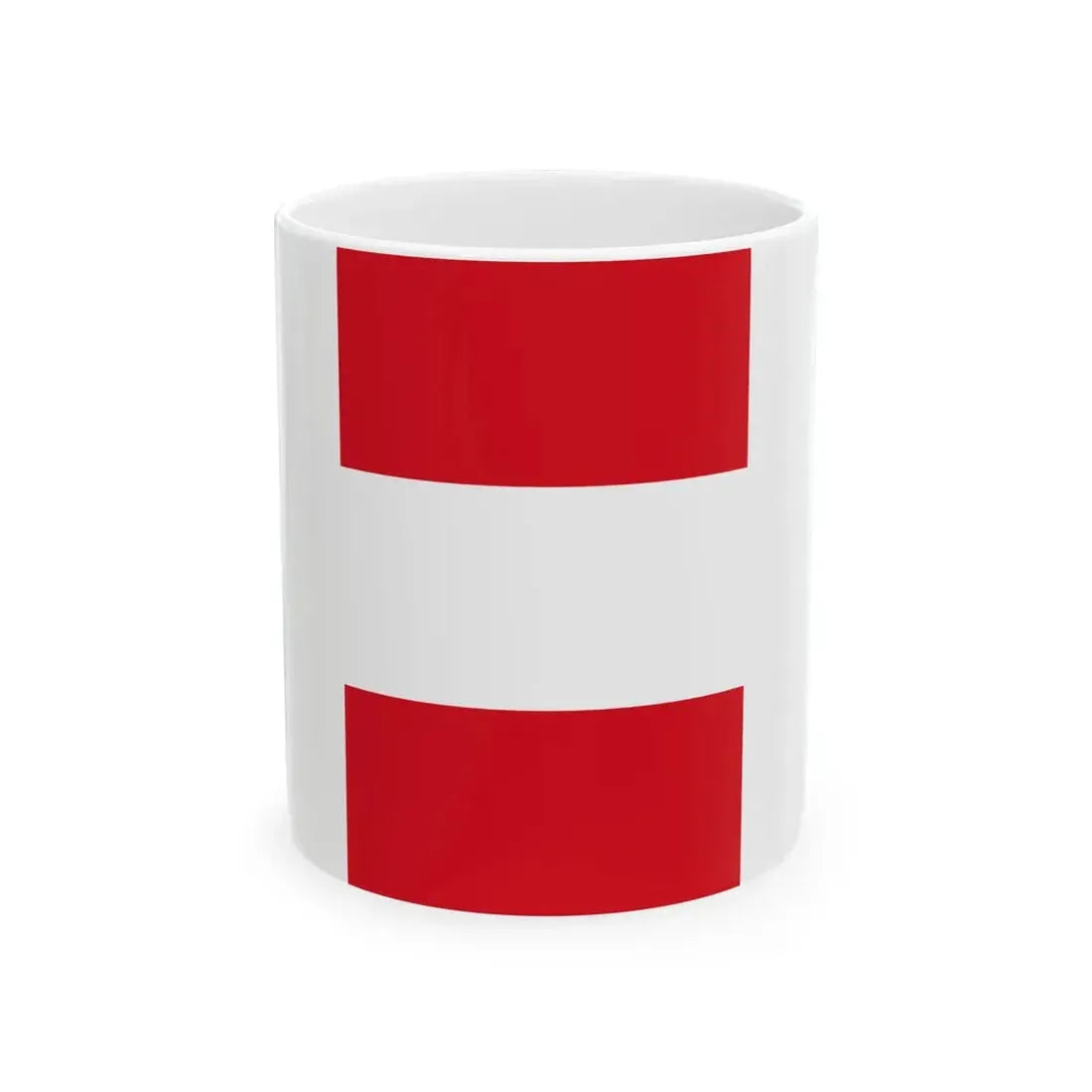 Flag of Peru vertical (Peru) White Coffee Mug 11oz - Go Mug Yourself