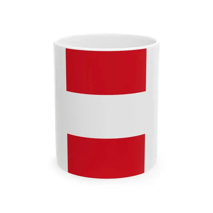Flag of Peru vertical (Peru) White Coffee Mug 11oz - Go Mug Yourself