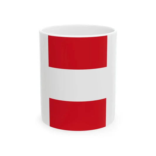 Flag of Peru vertical (Peru) White Coffee Mug 11oz - Go Mug Yourself