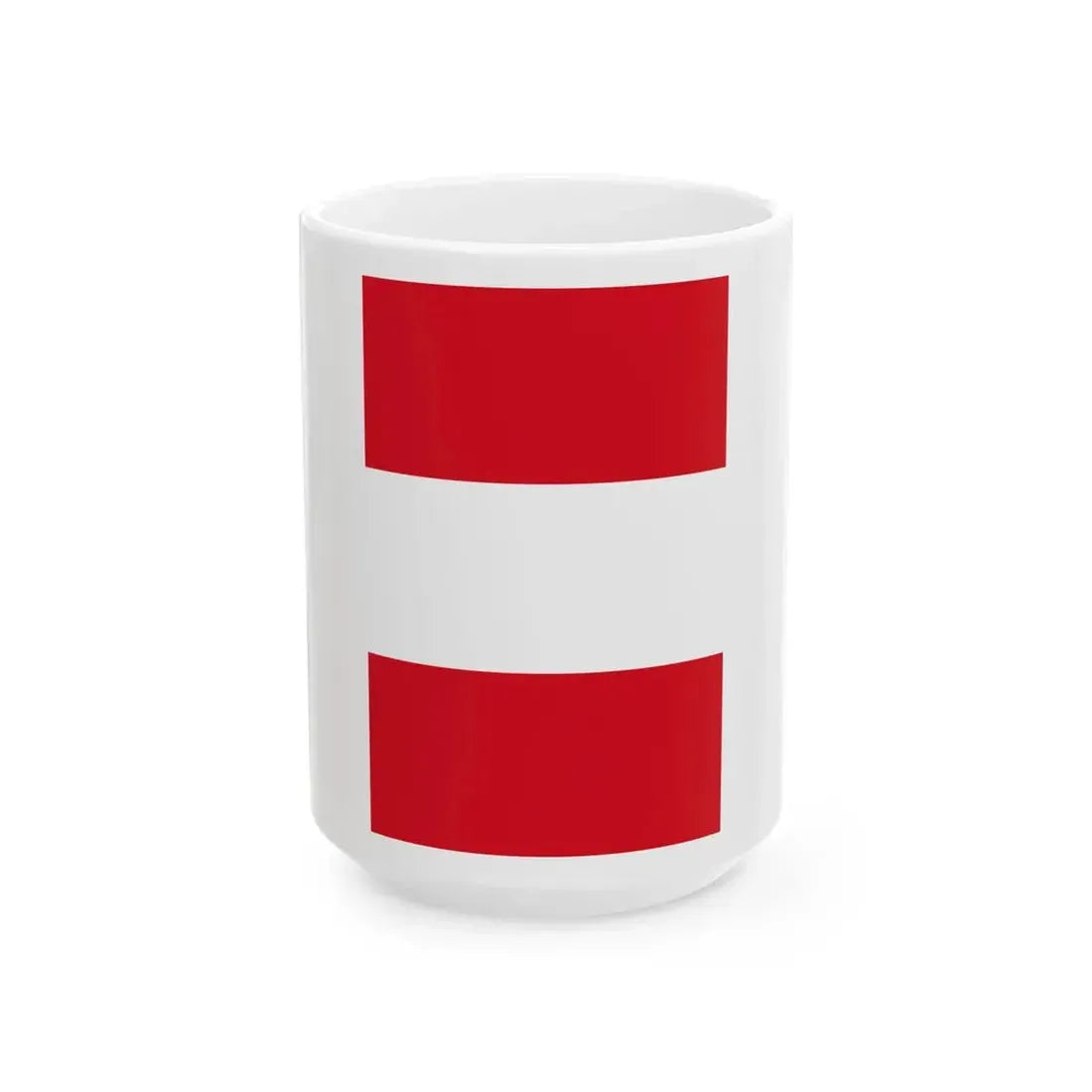 Flag of Peru vertical (Peru) White Coffee Mug 15oz - Go Mug Yourself