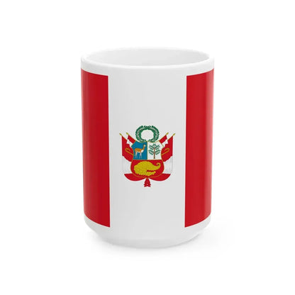 Flag of Peru war (Peru) White Coffee Mug 15oz - Go Mug Yourself