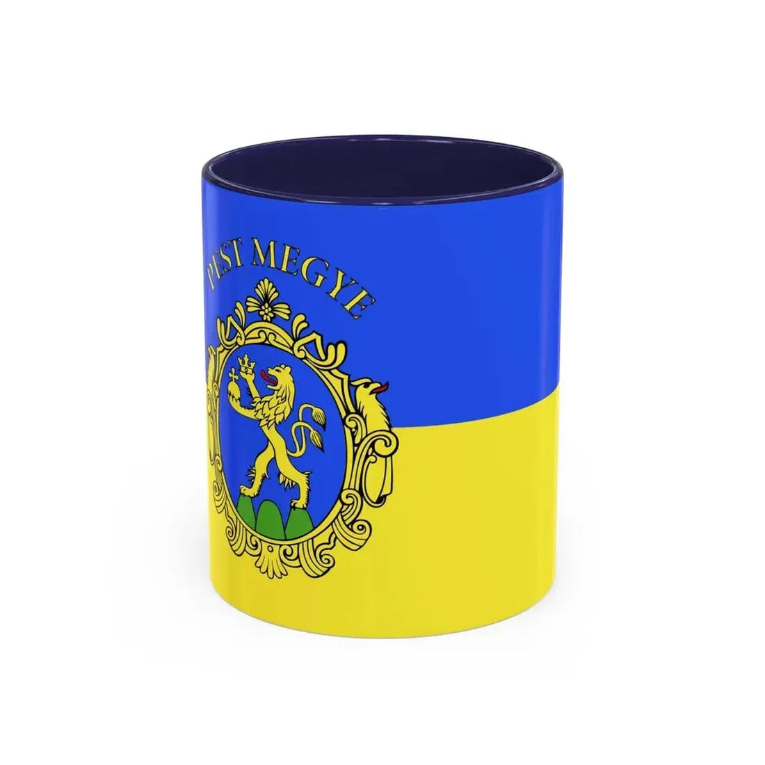 Flag of Pest County Hungary - Accent Coffee Mug 11oz Navy - Go Mug Yourself