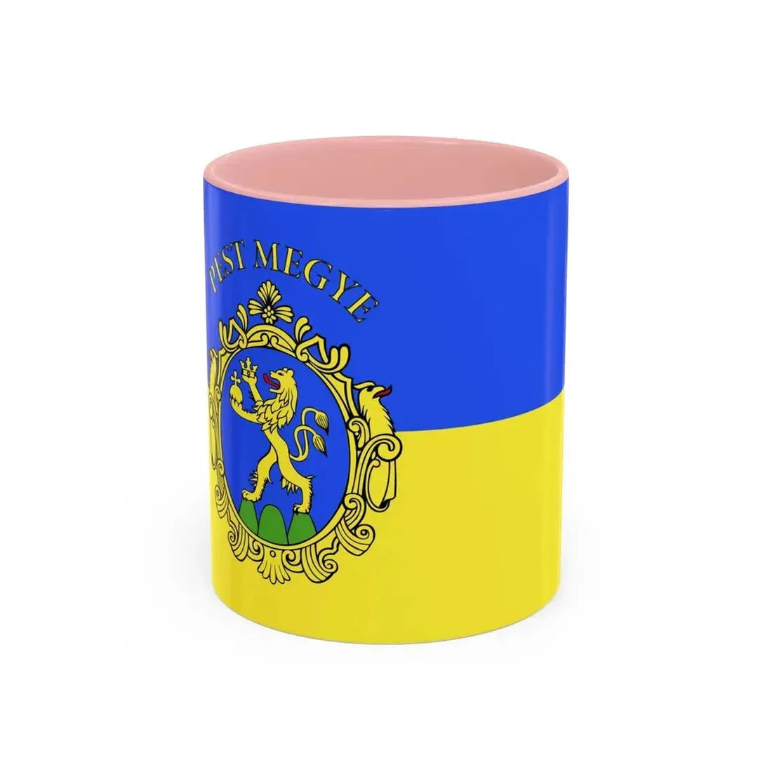 Flag of Pest County Hungary - Accent Coffee Mug 11oz Pink - Go Mug Yourself