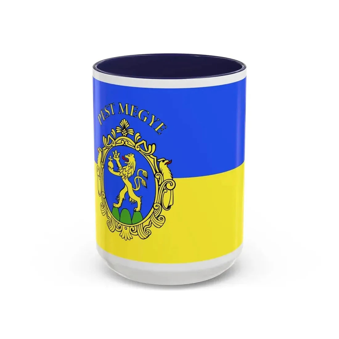 Flag of Pest County Hungary - Accent Coffee Mug 15oz Navy - Go Mug Yourself