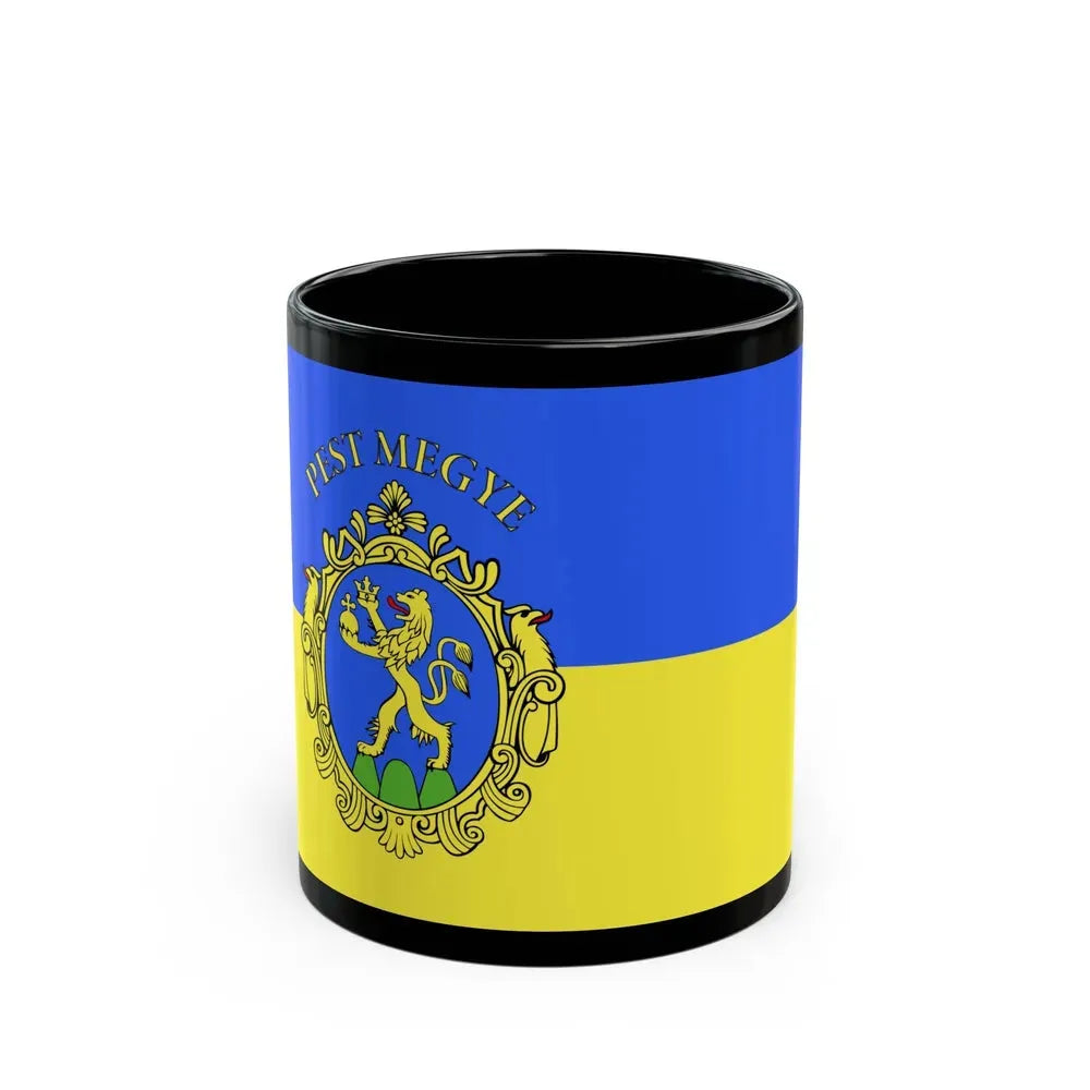 Flag of Pest County Hungary - Black Coffee Mug 11oz - Go Mug Yourself