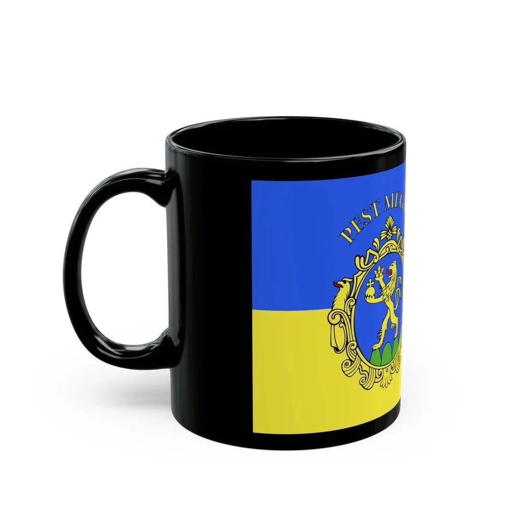 Flag of Pest County Hungary - Black Coffee Mug - Go Mug Yourself