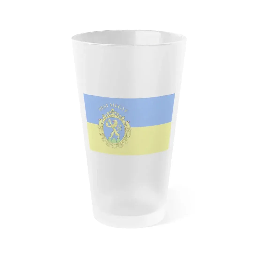 Flag of Pest County Hungary - Frosted Pint Glass 16oz 16oz Frosted - Go Mug Yourself
