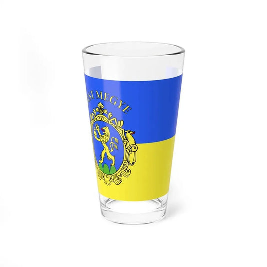 Flag of Pest County Hungary - Pint Glass 16oz 16oz - Go Mug Yourself