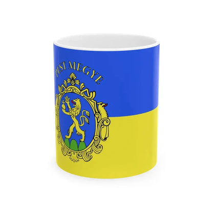 Flag of Pest County Hungary - White Coffee Mug 11oz - Go Mug Yourself