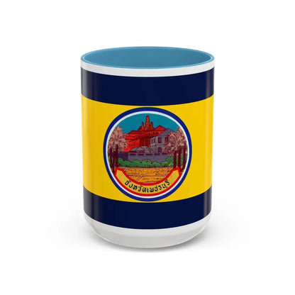 Flag of Petchaburi Province Thailand - Accent Coffee Mug 15oz Light Blue - Go Mug Yourself