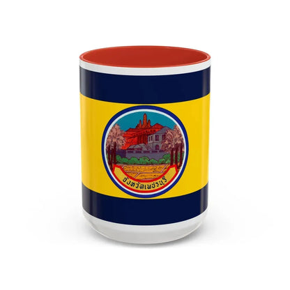 Flag of Petchaburi Province Thailand - Accent Coffee Mug 15oz Red - Go Mug Yourself