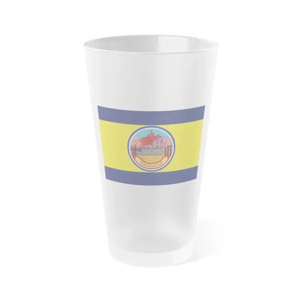 Flag of Petchaburi Province Thailand - Frosted Pint Glass 16oz 16oz Frosted - Go Mug Yourself