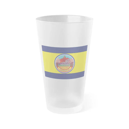 Flag of Petchaburi Province Thailand - Frosted Pint Glass 16oz 16oz Frosted - Go Mug Yourself