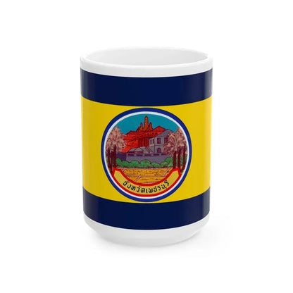 Flag of Petchaburi Province Thailand - White Coffee Mug 15oz - Go Mug Yourself