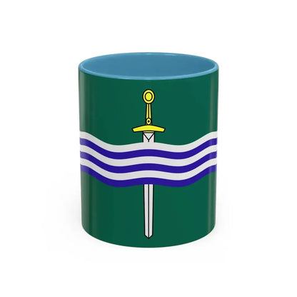 Flag of Peterborough Ontario Canada - Accent Coffee Mug 11oz Light Blue - Go Mug Yourself