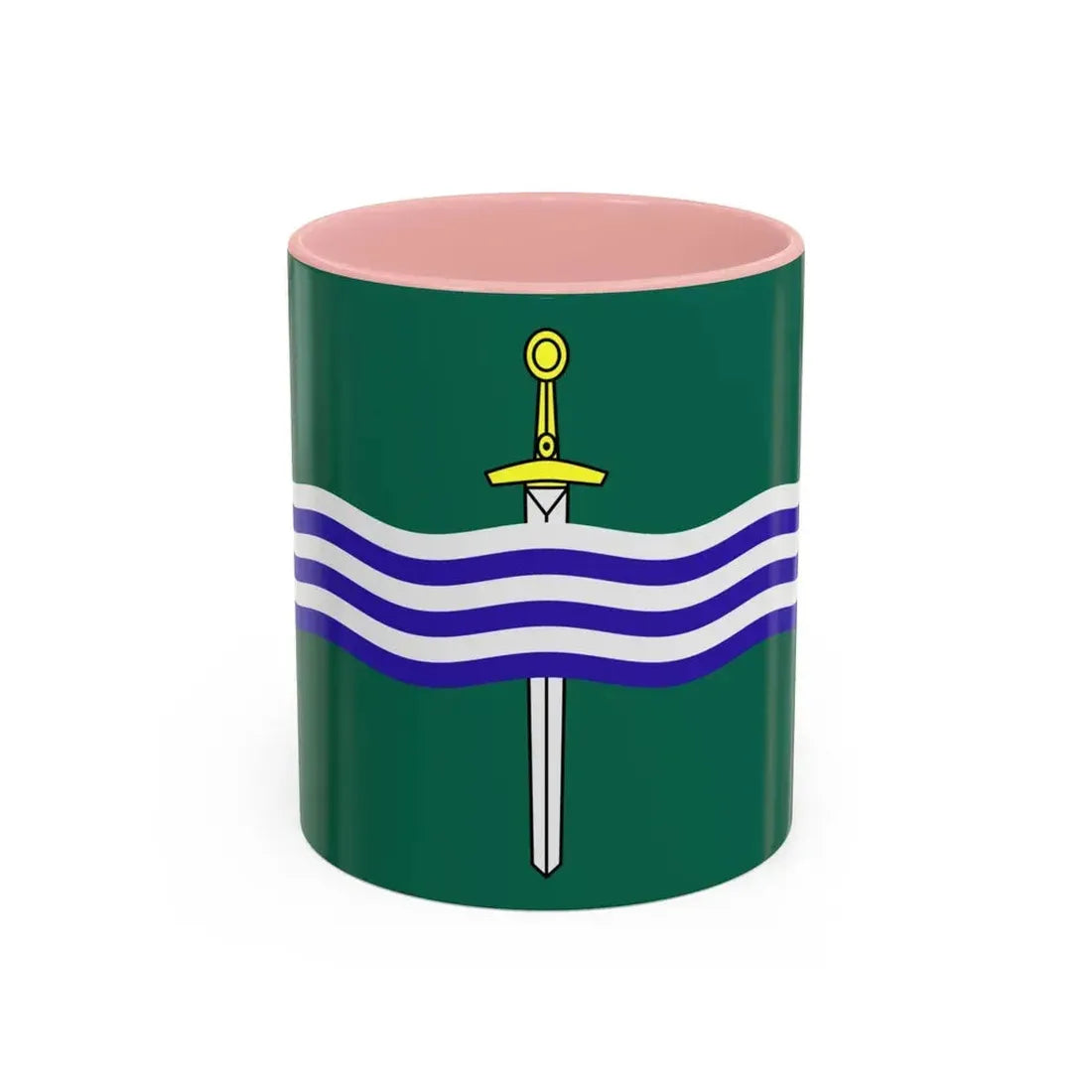 Flag of Peterborough Ontario Canada - Accent Coffee Mug 11oz Pink - Go Mug Yourself