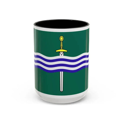 Flag of Peterborough Ontario Canada - Accent Coffee Mug 15oz Black - Go Mug Yourself