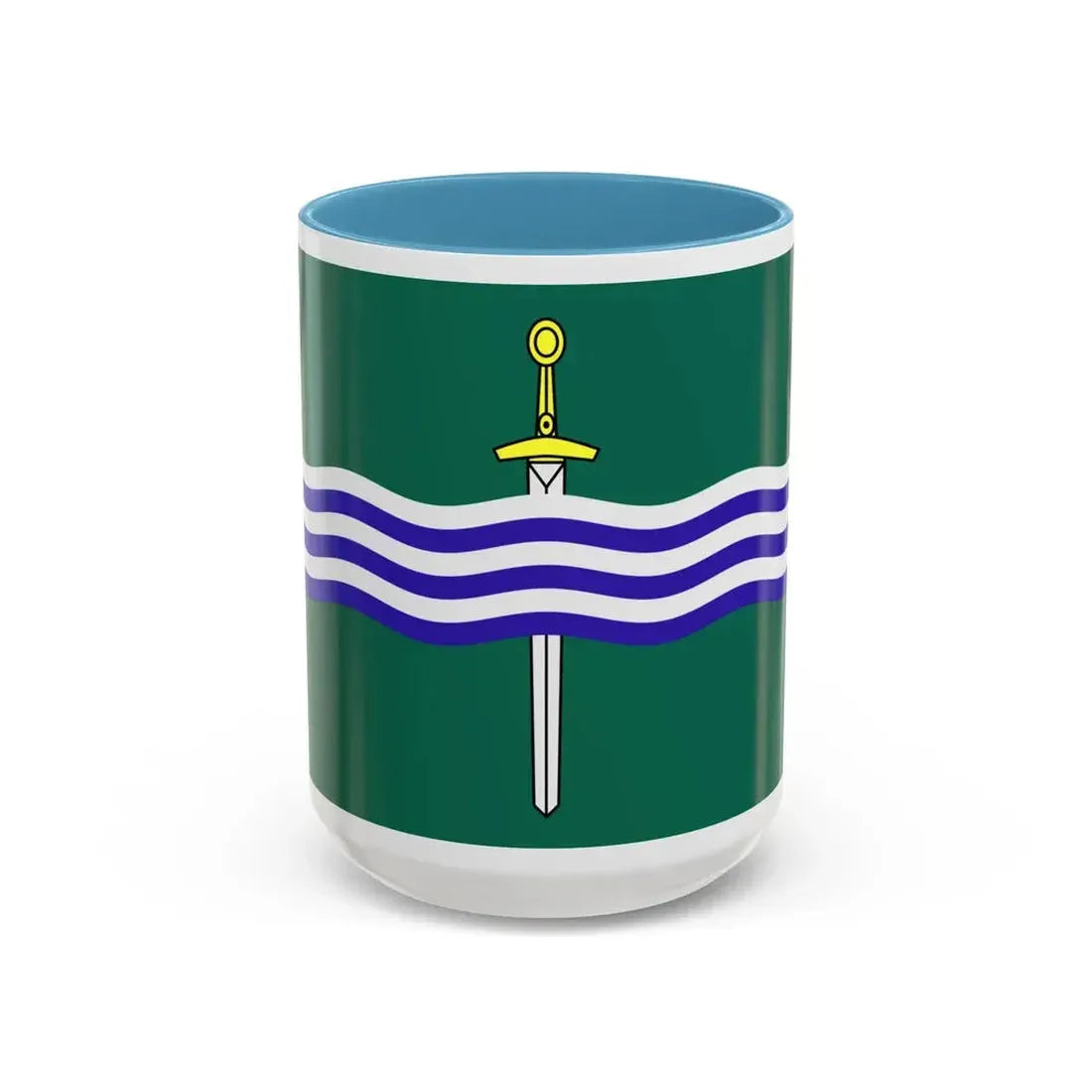 Flag of Peterborough Ontario Canada - Accent Coffee Mug 15oz Light Blue - Go Mug Yourself