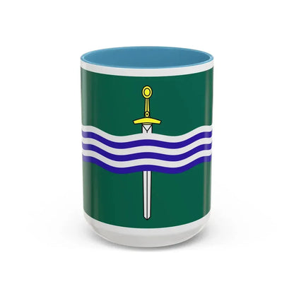 Flag of Peterborough Ontario Canada - Accent Coffee Mug 15oz Light Blue - Go Mug Yourself