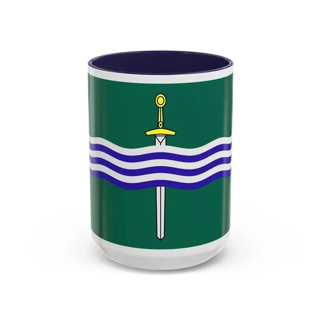 Flag of Peterborough Ontario Canada - Accent Coffee Mug 15oz Navy - Go Mug Yourself